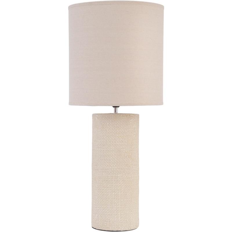 Textured Cream Porcelain Lamp with Shade