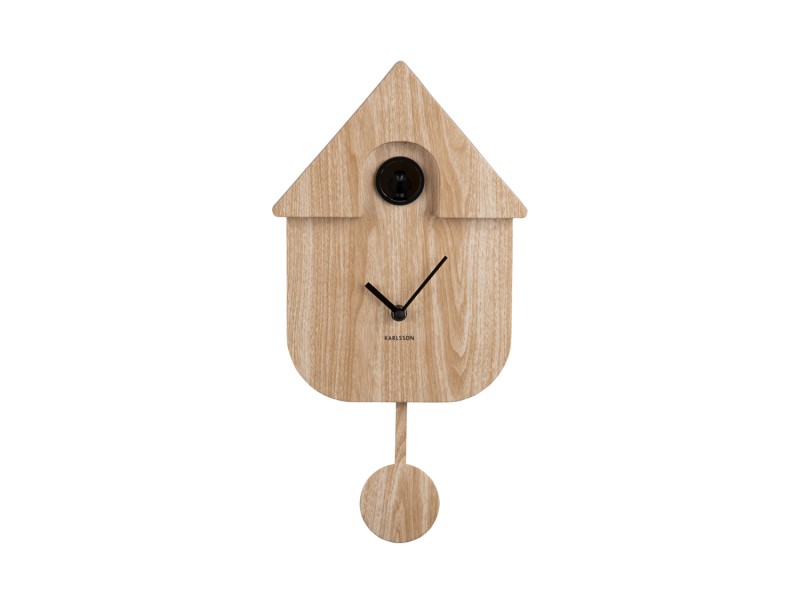 Modern Cuckoo Wall Clock - Light Wood