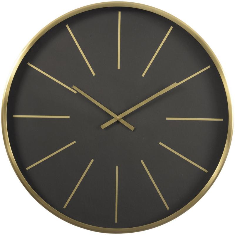 Black and Brass Numeral Steel Wall Clock