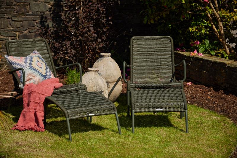 Ellendale Garden Lounge Chair and Footstool