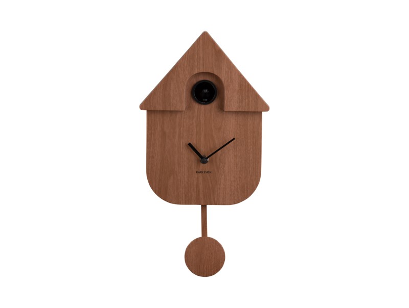 Modern Cuckoo Wall Clock - Dark Wood