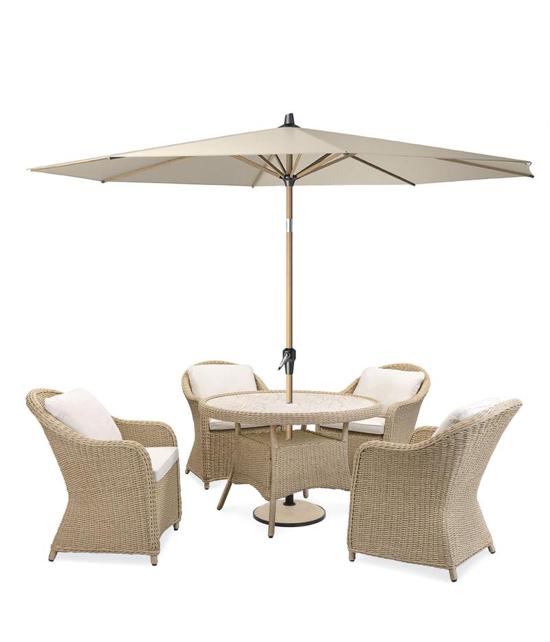 Hattie Garden Round Dining Set & Parasol