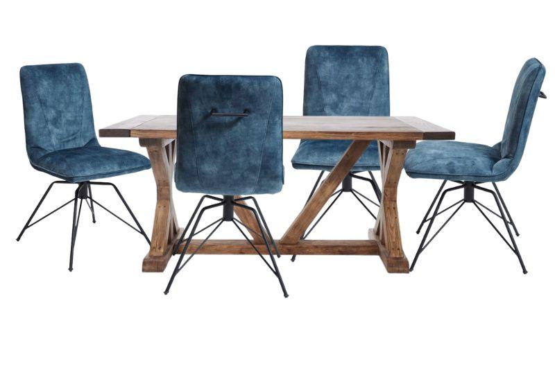 Conrad Dining Table 180cm with 4x Carter Dining Chairs Teal