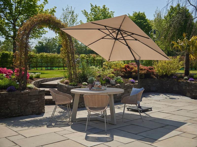 Taupe Glow Garden Parasol and Base