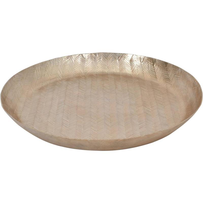 Herringbone Champagne Round Platter