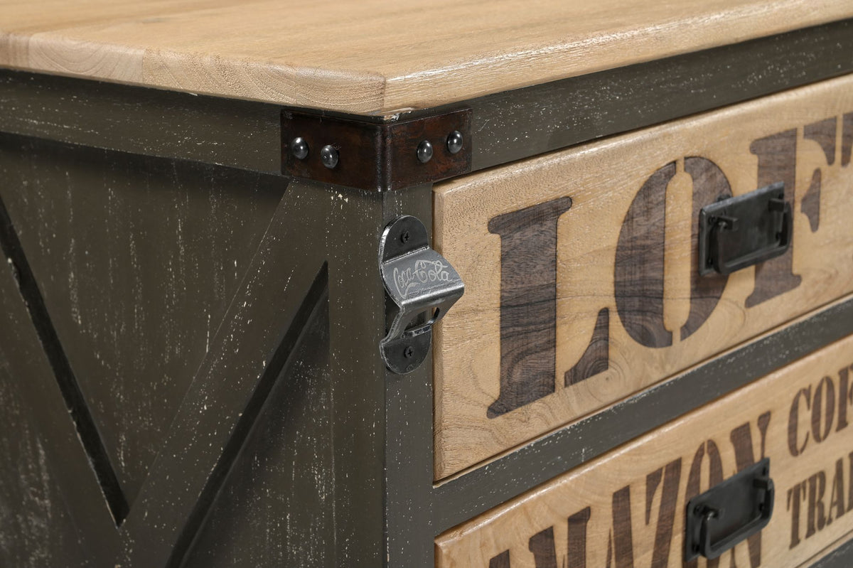 Juliette 6-Drawer Sideboard on Wheels