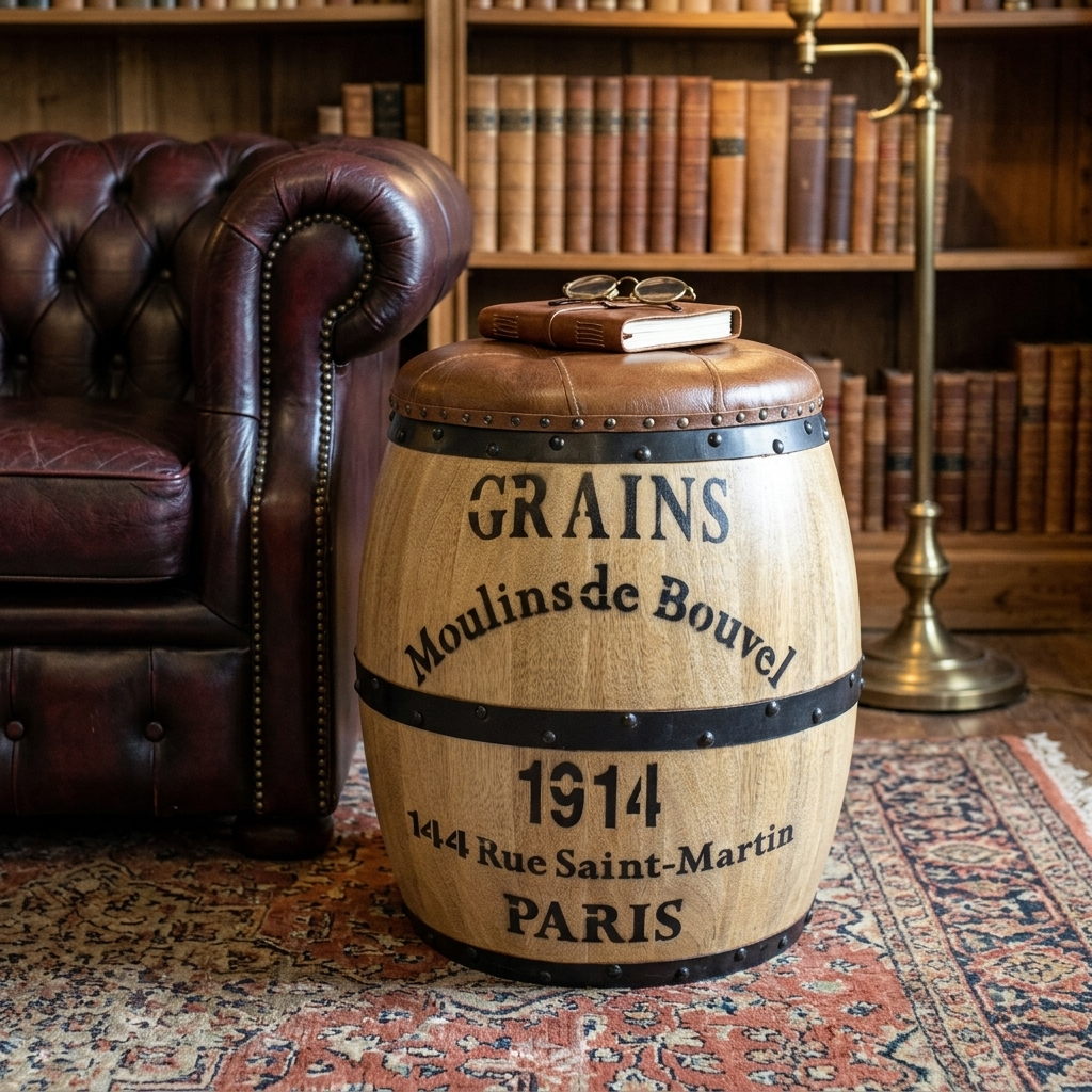 Aveline Grains Storage Barrel Stool