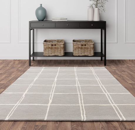Albany Rug Silver/Grey Grid