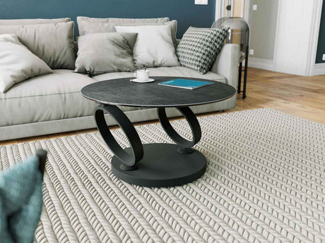 Astra Eolia Black and Glass Coffee Table