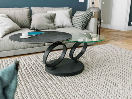 Astra Eolia Black and Glass Coffee Table