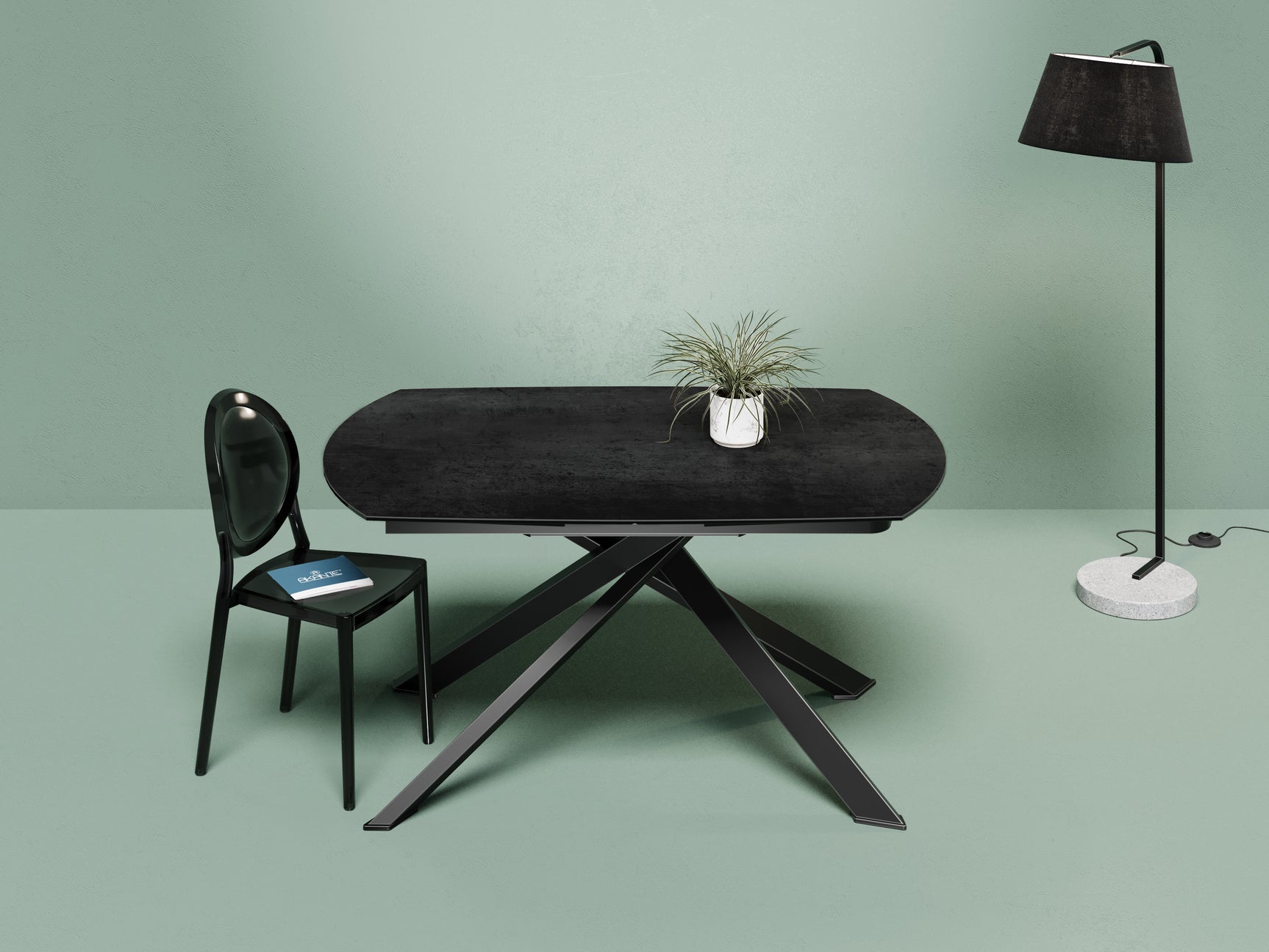 Astra Grande Extending Dining Table Black