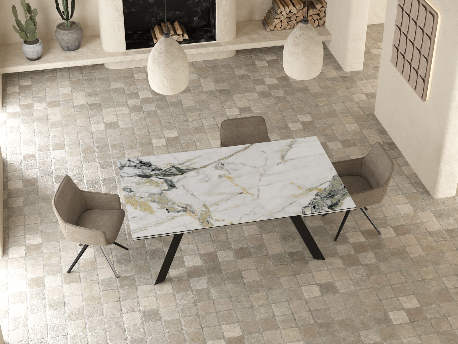 Astra Grande Extending Dining Table White