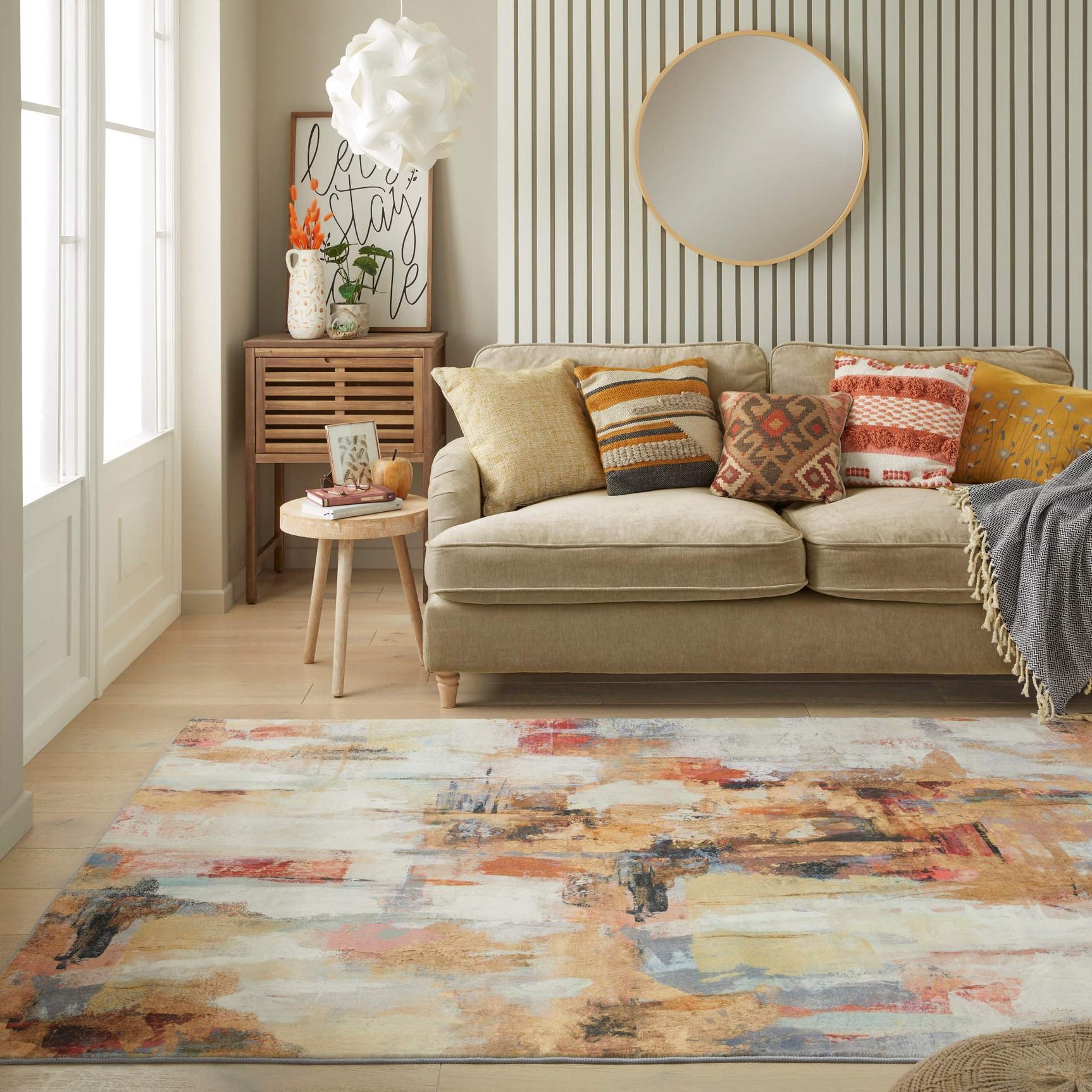 Concept Looms LUX03 Washable Rug Beige Multi
