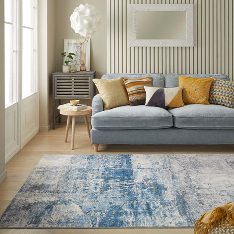 Concept Looms LUX07 Washable Rug Ivory Blue