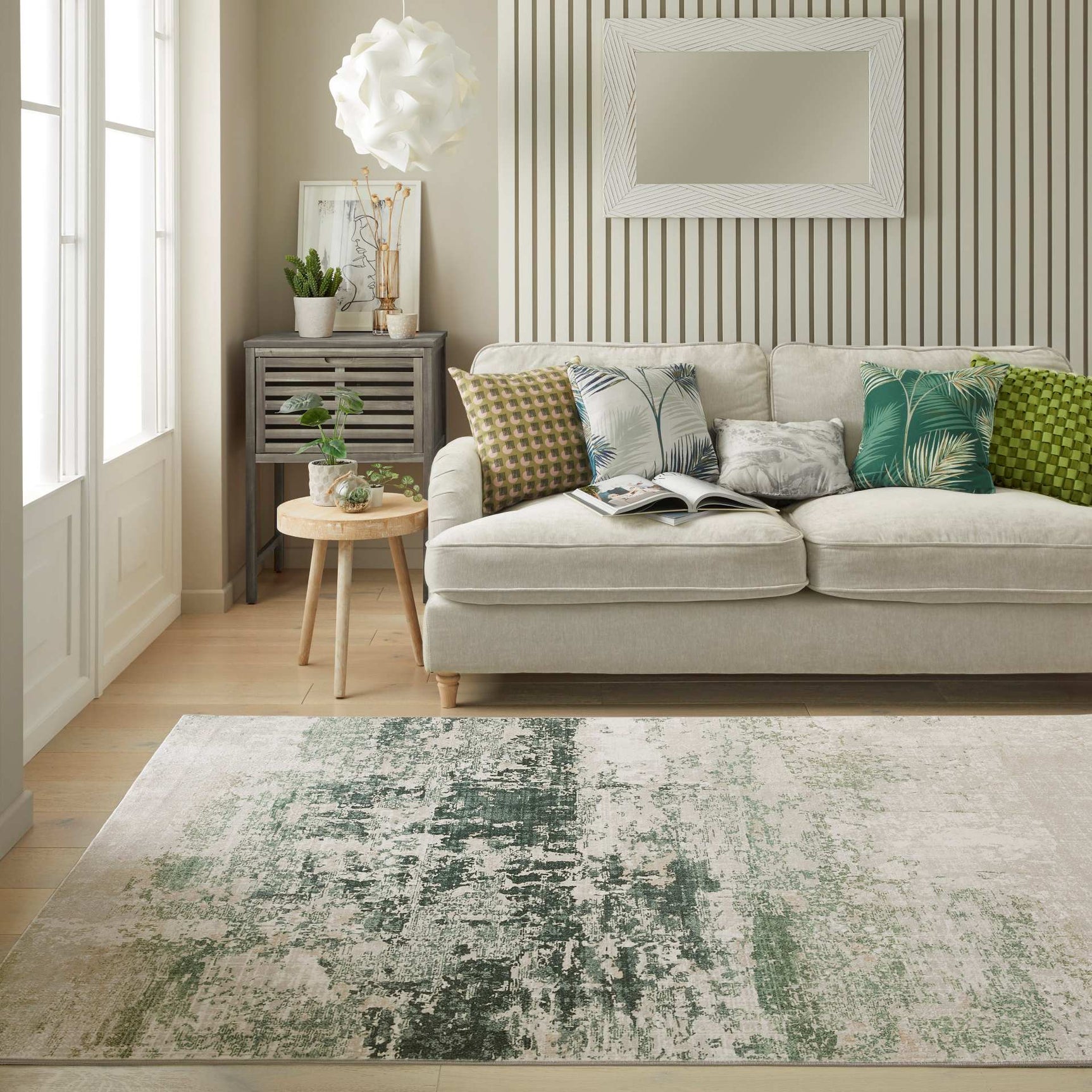 Concept Looms LUX11 Washable Rug Ivory Olive