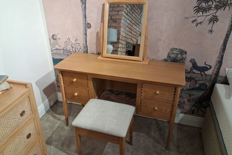 Dressing Table Set with Mirror & Chair – Clearance Cork