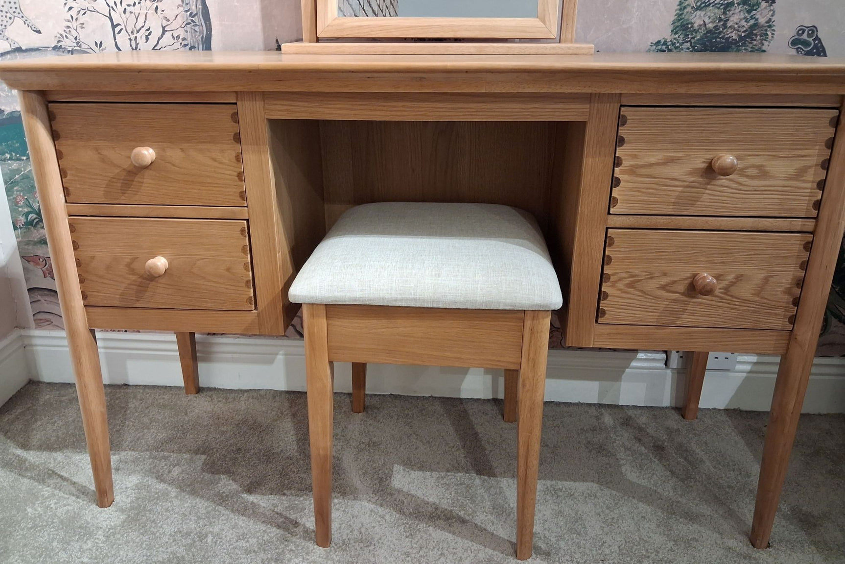 Dressing Table Set with Mirror & Chair – Clearance Cork