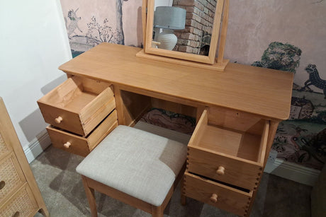 Dressing Table Set with Mirror & Chair – Clearance Cork