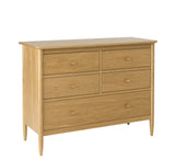 Ercol Teramo Oak 5 Drawer Wide Chest