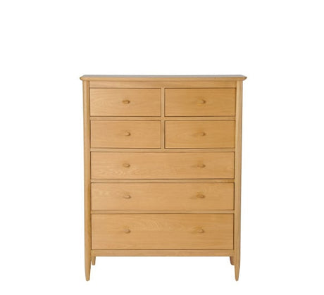 Ercol Teramo Oak 7 Drawer Tall Wide Chest