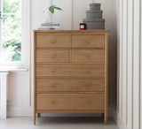Ercol Teramo Oak 7 Drawer Tall Wide Chest