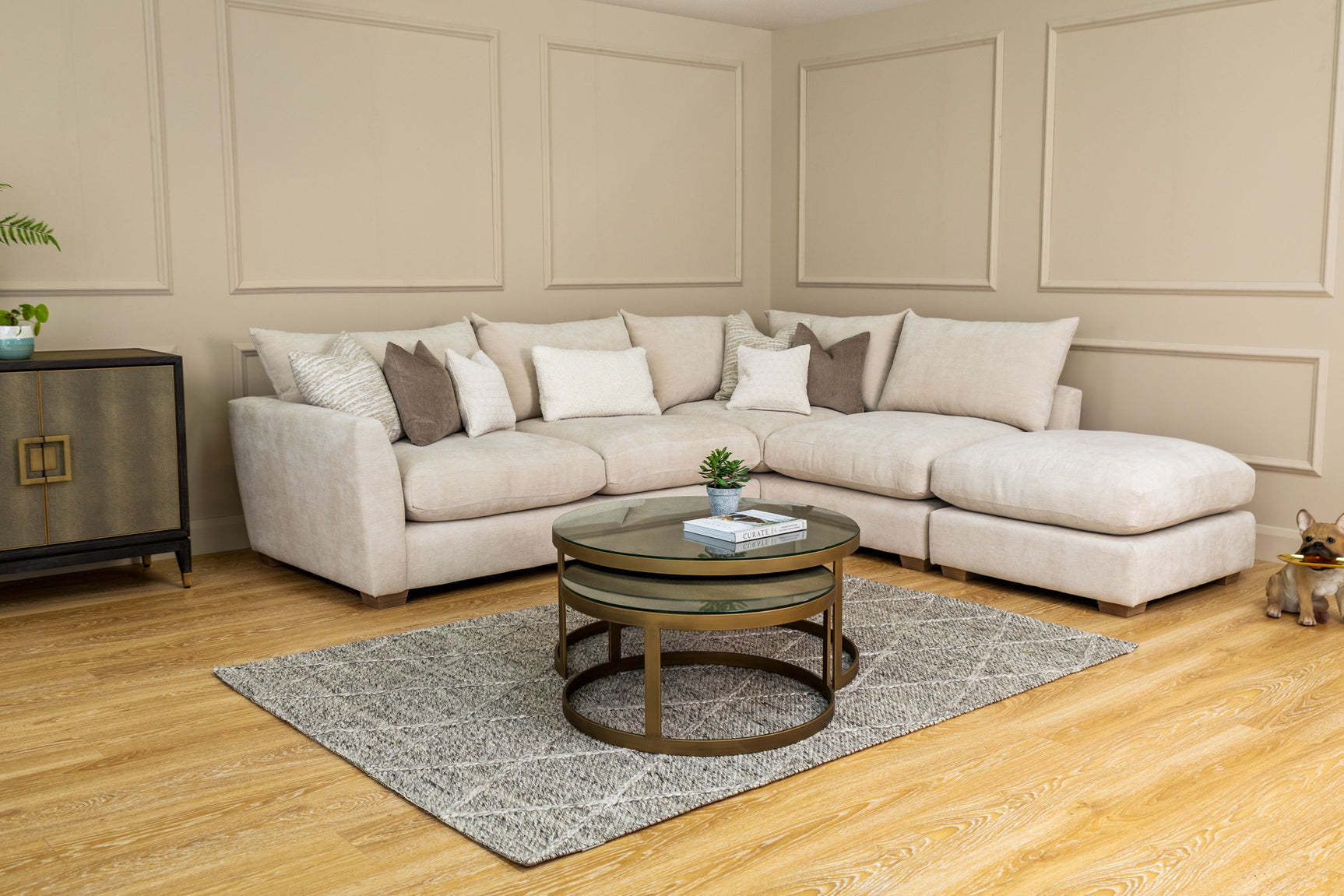 Girona Footstool Digby Beige
