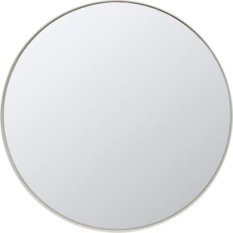 Greige Round Mirror