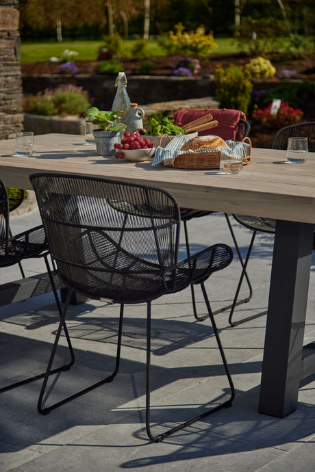 Kingsville Garden Dining Set Graphite 195cm