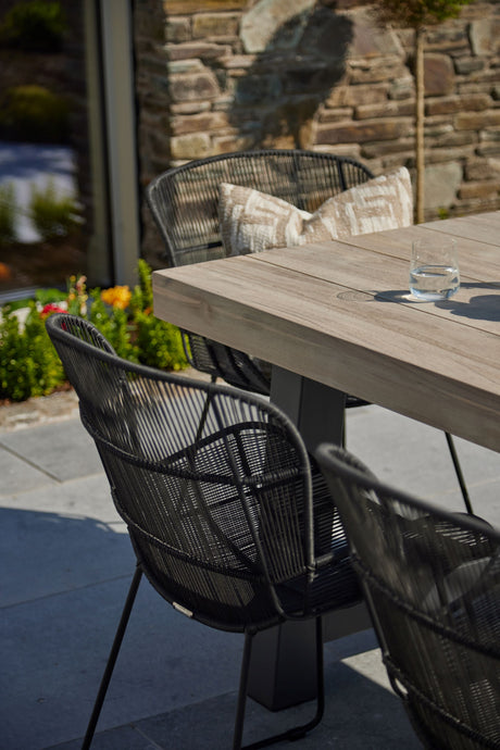 Kingsville Garden Dining Set Graphite 195cm