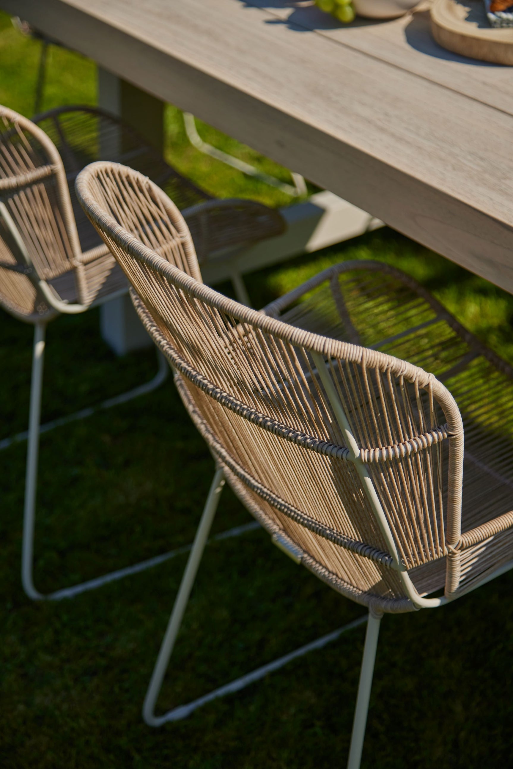 Kingsville Garden Dining Set Linen 195cm