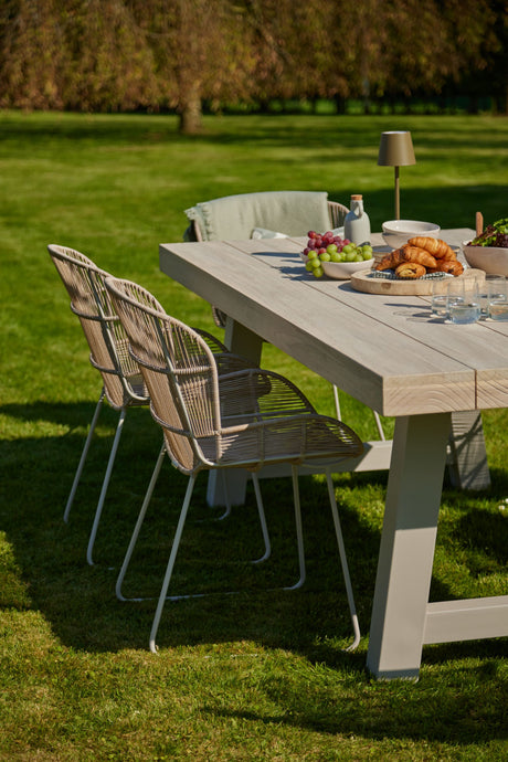 Kingsville Garden Dining Set Linen 195cm