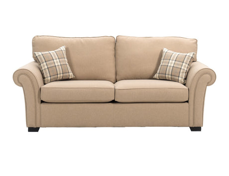 Lancaster 3 Seater Fabric Sofa Bed Beige