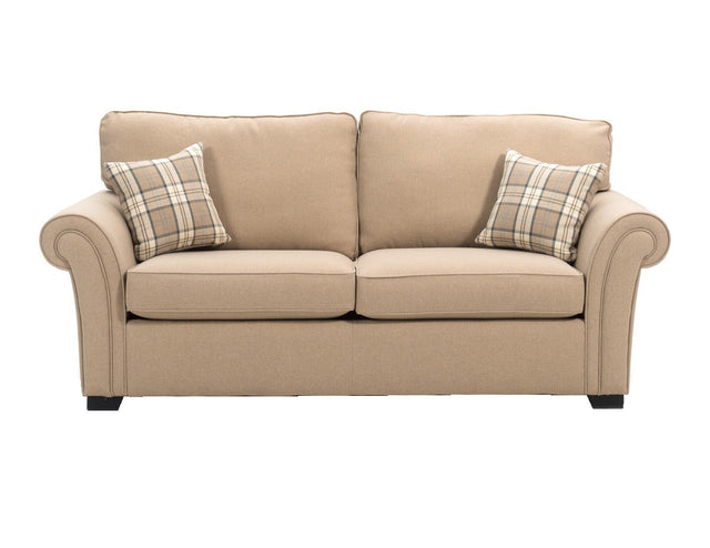 Lancaster 3 Seater Fabric Sofa Bed Beige