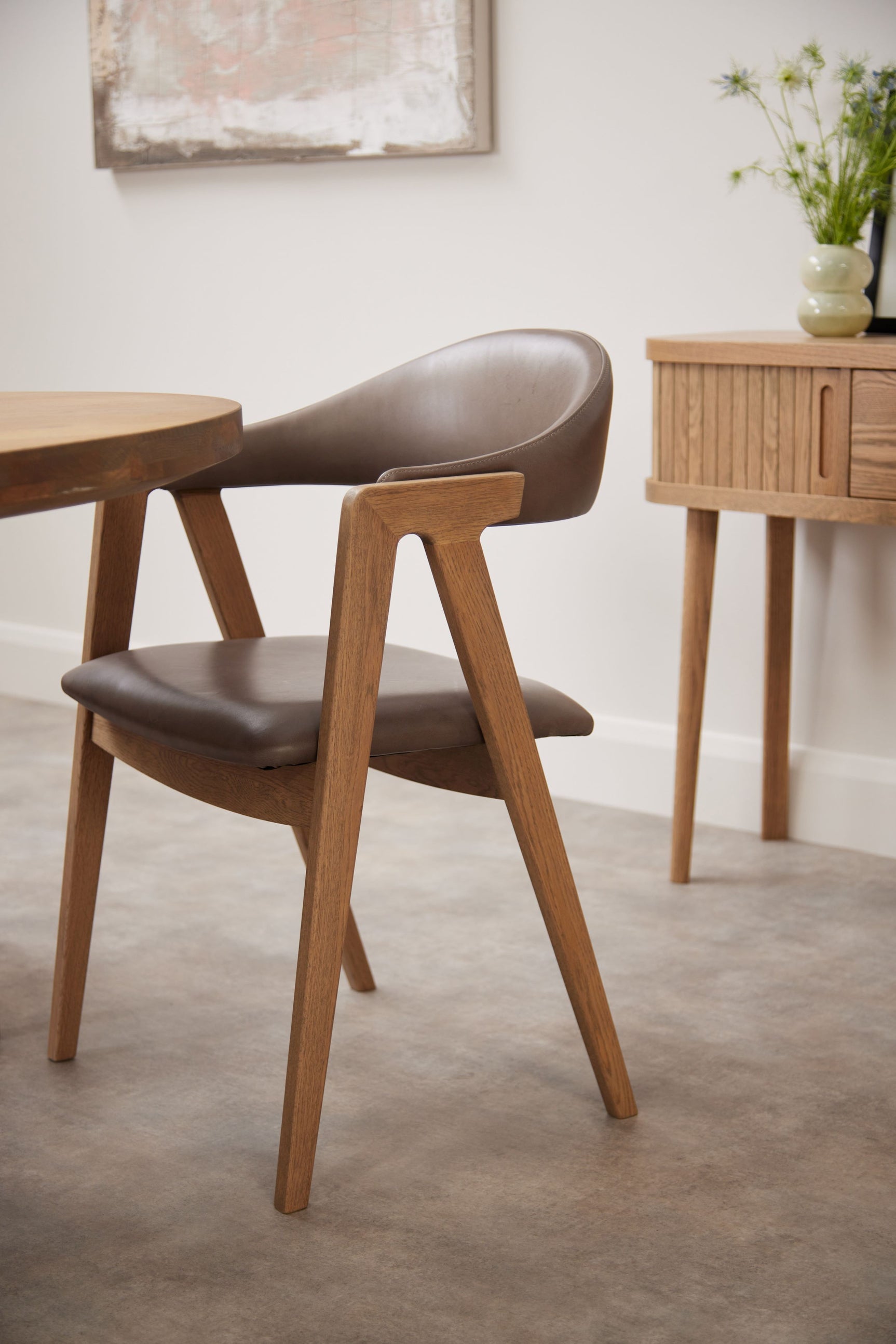 Lexine Chair Grey Leather