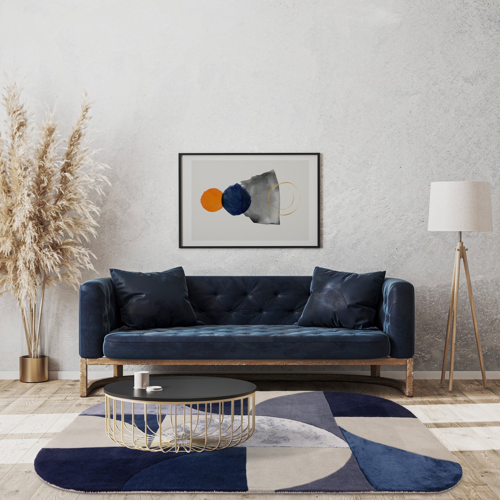 Matrix Oval Rug Indigo