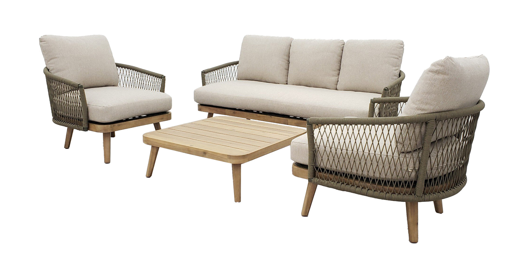 Maui 4 Piece Garden Lounge Set - Clearance Cork