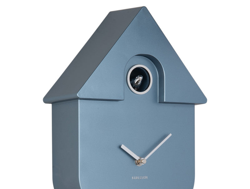 Modern Cuckoo Wall Clock - Metallic Dark Blue