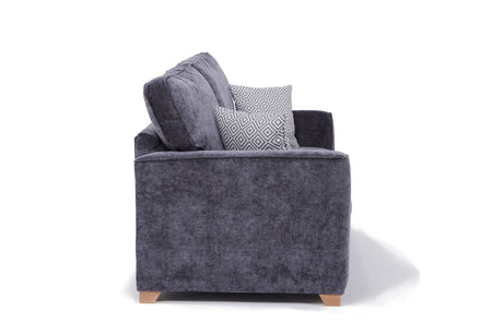 Piper 2 Seater Fabric Sofa Bed Charcoal