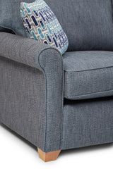 Poppy 3 Seater Fabric Sofa Bed Blue