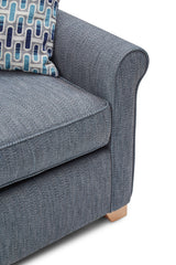Poppy 3 Seater Fabric Sofa Bed Blue