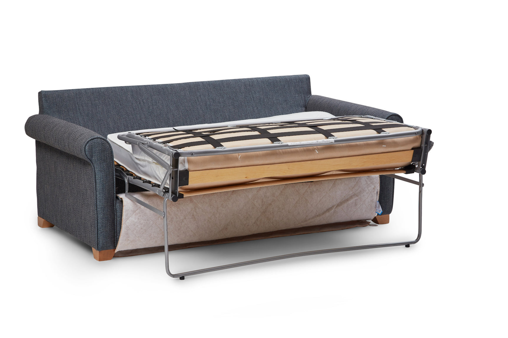 Poppy 3 Seater Fabric Sofa Bed Blue