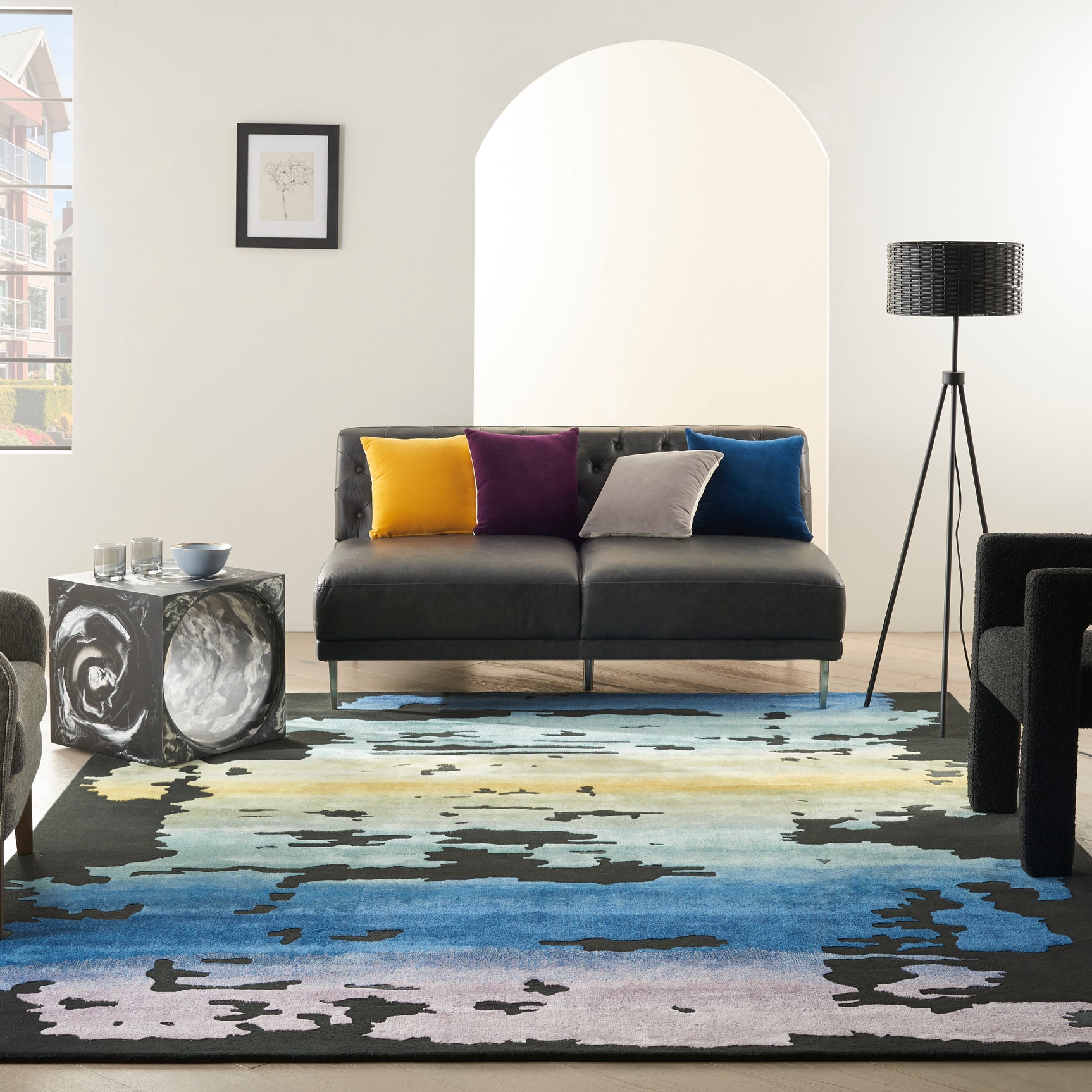 Prismatic Rug PRS23 Black Multicolour