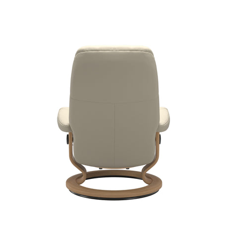 Stressless Consul Cream Medium Recliner Chair and Stool