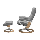 Stressless Consul Wild Dove Large Recliner Chair and Stool
