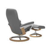 Stressless Consul Wild Dove Large Recliner Chair and Stool