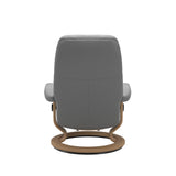 Stressless Consul Wild Dove Small Recliner Chair and Stool