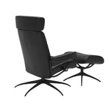 Stressless London Pioneer Recliner Chair & Stool Black