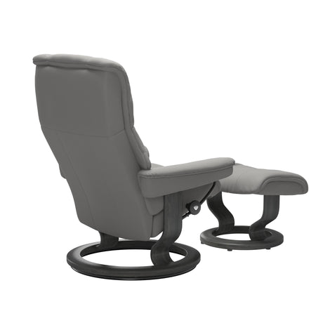 Stressless Mayfair Recliner Chair & Stool Medium Silver Grey/Grey