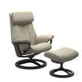 Stressless Paul M Recliner Light Grey Chair and Stool