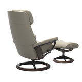 Stressless Paul M Recliner Light Grey Chair and Stool